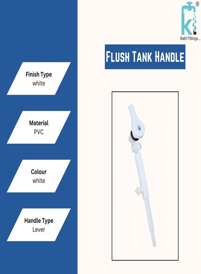 KI Plastic Polished Adjustable Flush Tank Lever Handle - White (Pack of 1) - Image 5